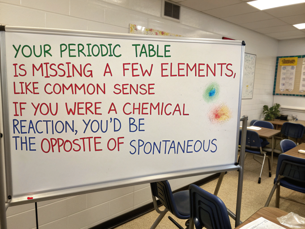 good roasts for a science teacher