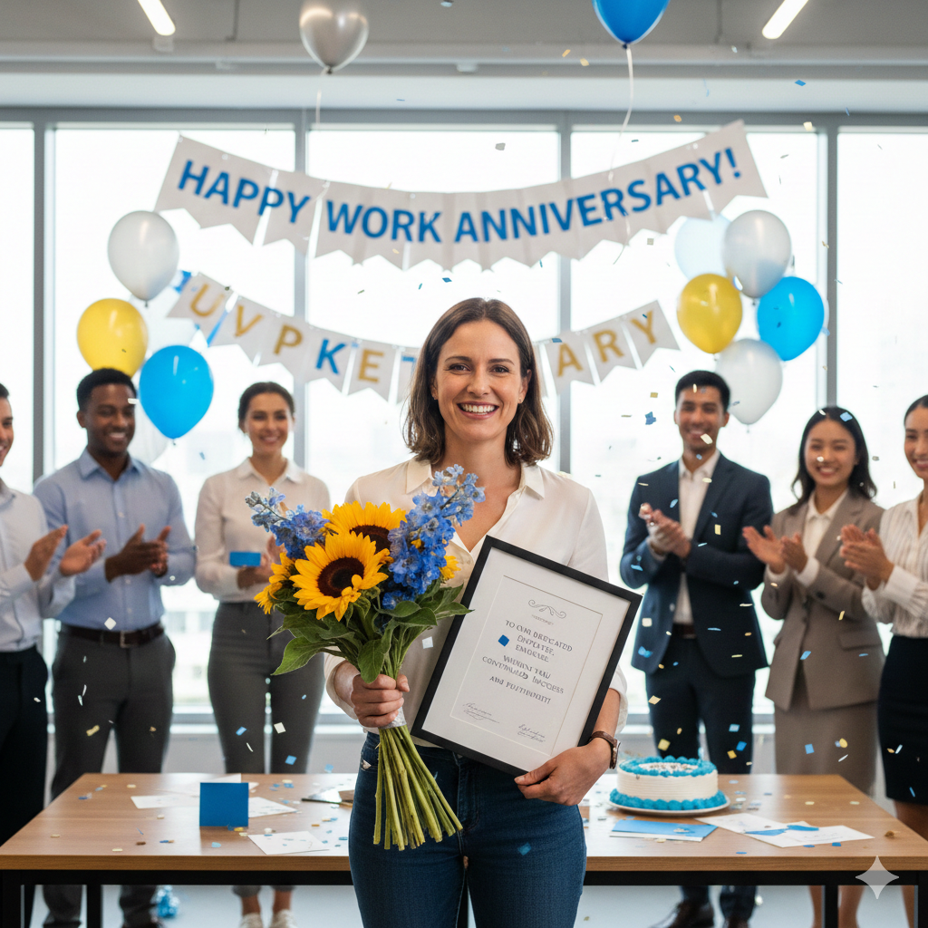 work anniversary wishes to employee